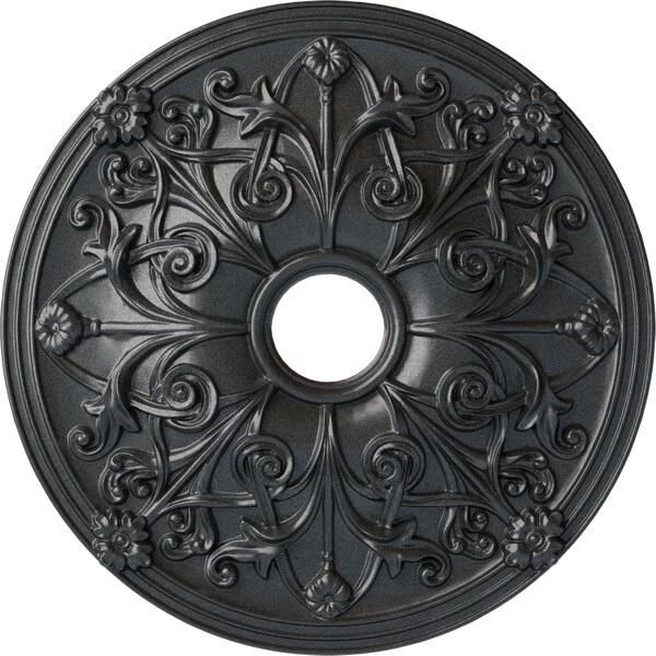 Ekena Millwork Jamie Ceiling Medallion (Fits Canopies up to 3 7/8"), 23 5/8"OD x 3 7/8"ID x 2 1/8"P, Pewter CM23JAPES - main